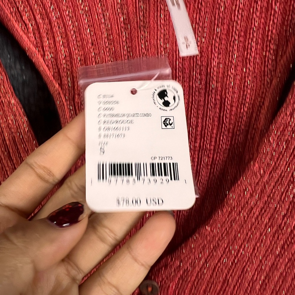 NEW Free People Seascape Vest Rouge Metallic Knit Button Front Cropped Vest S - Picture 7 of 10